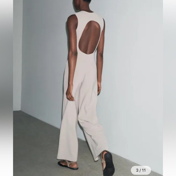 NWT Zara long crepe jumpsuit - Picture 2 of 8